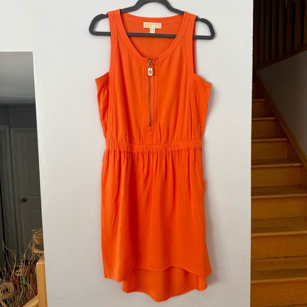 EUC Michael Kors Orange Sleeveless High Low Dress